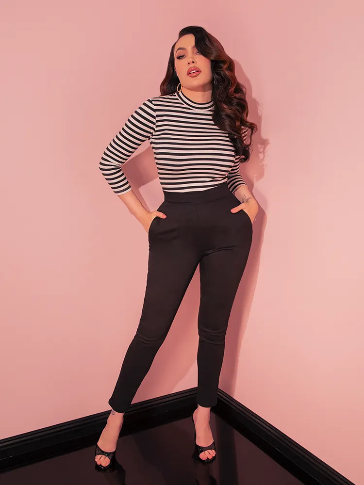 NEW FIT - Cigarette Pants in Black Twill - Vixen by Micheline Pitt calm shine