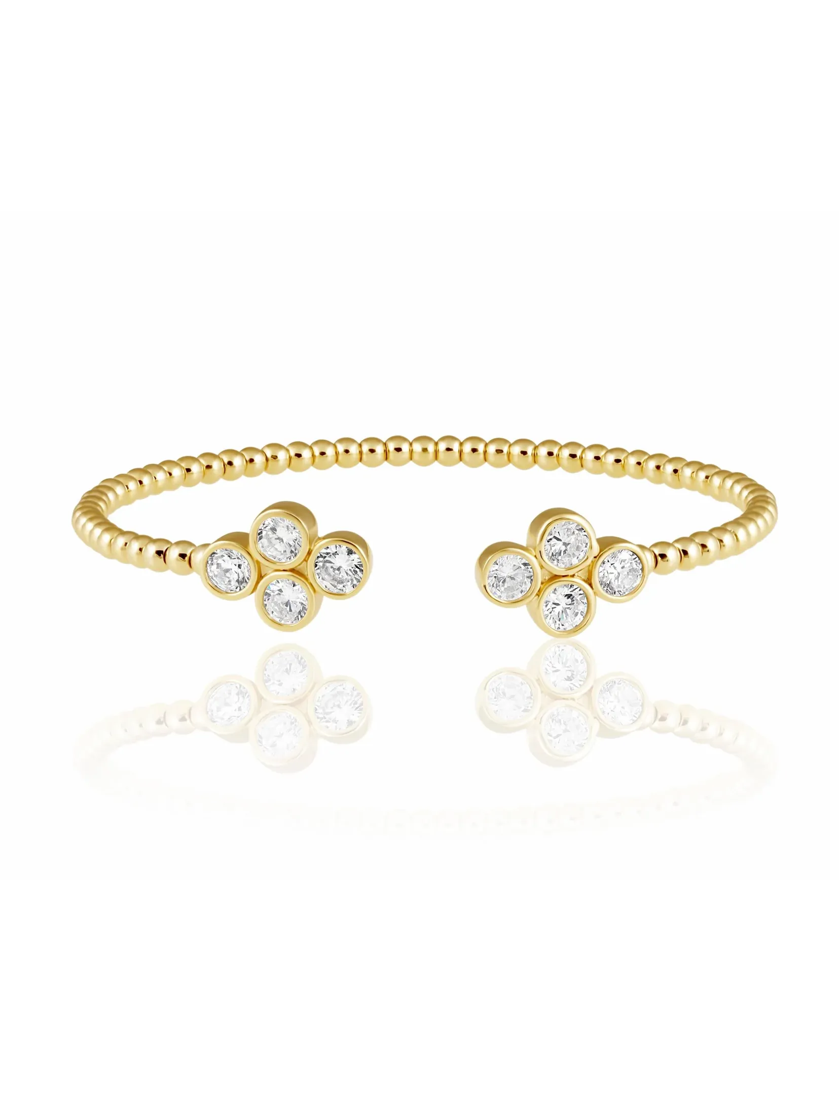 Oriana Flower Cuff, Gold chain vibe