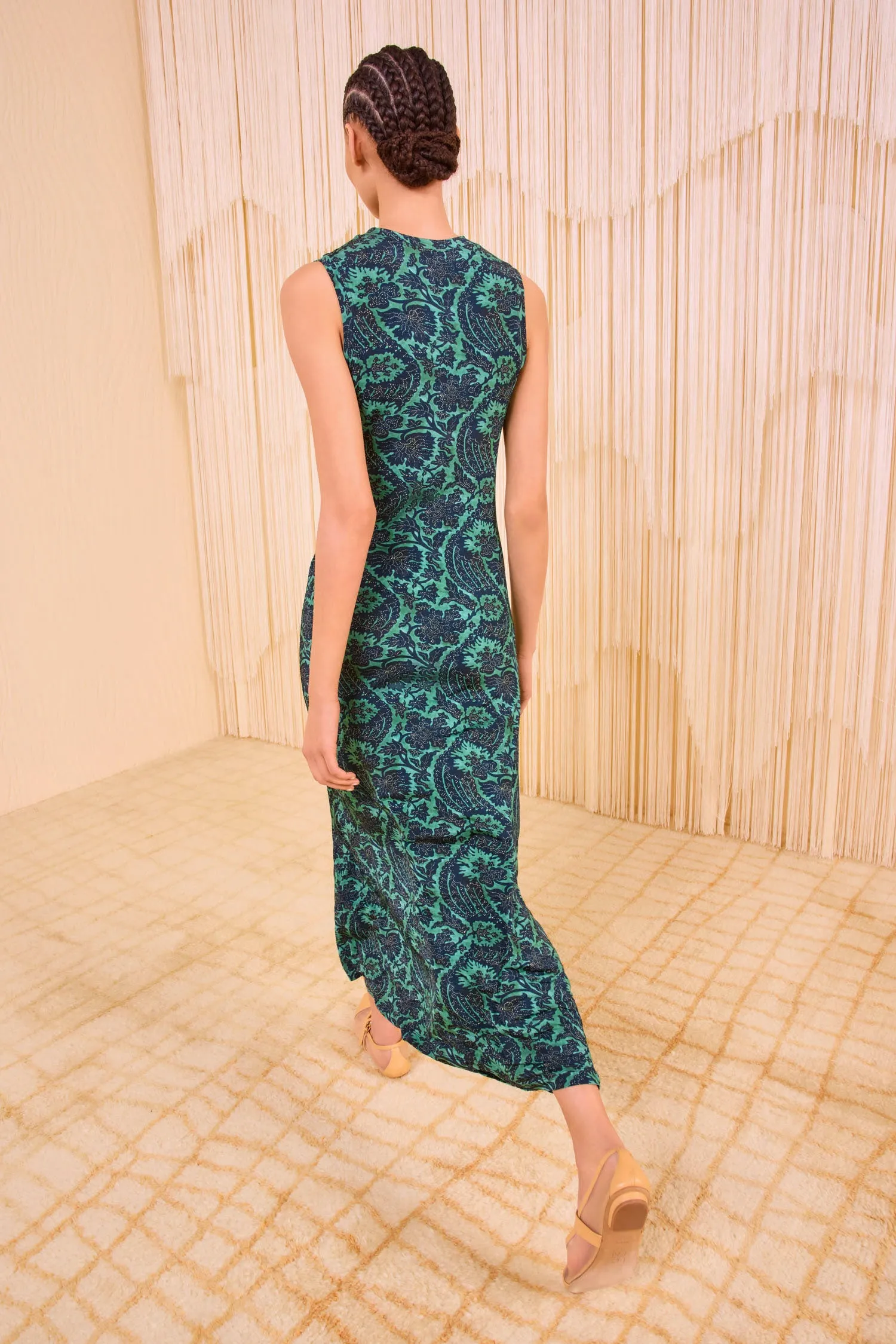 Orla Sleeveless Midi Dress - Verde light layering