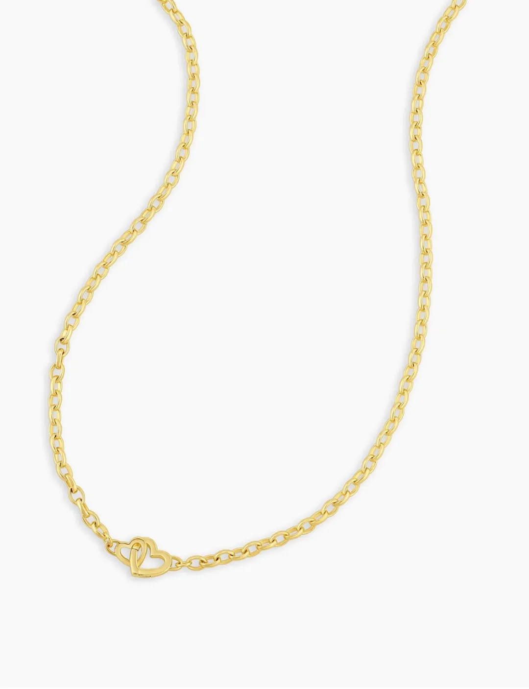 Parker Mini Heart Necklace, Gold star flash