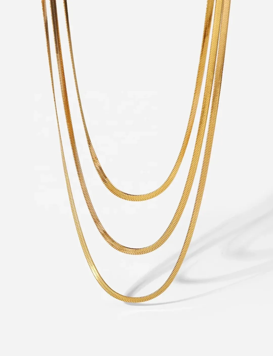 Penelope Multi Layered Chain, Gold Plated moon silver