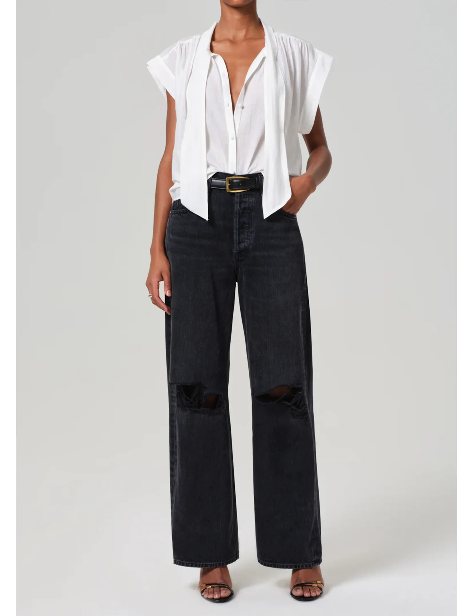Penny Blouse, White easy tuck