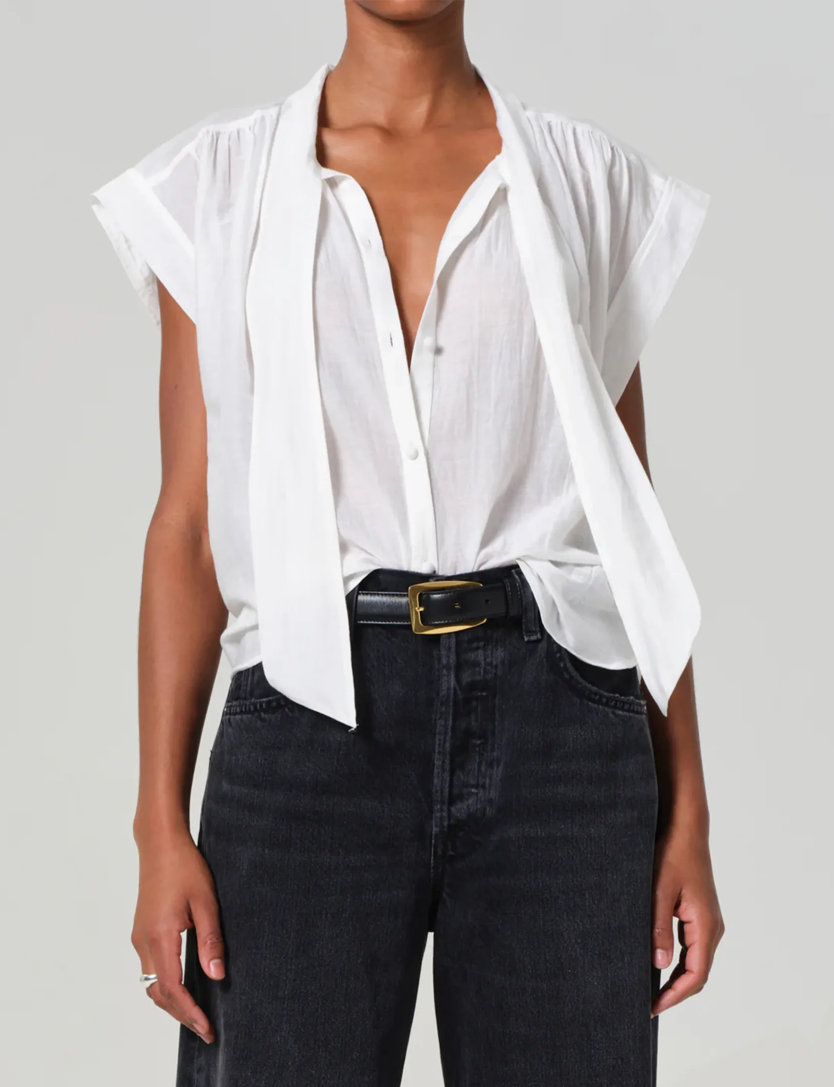 Penny Blouse, White easy tuck