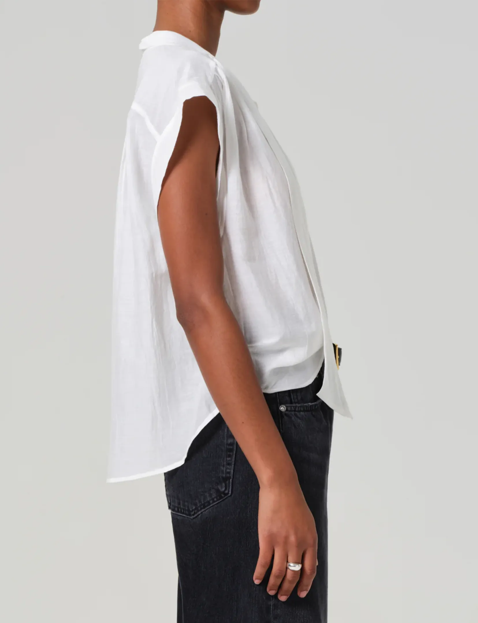Penny Blouse, White easy tuck