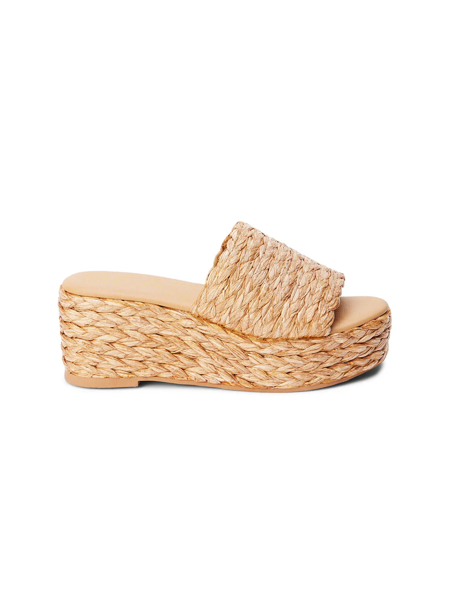 Peony Raffia Slide in Cognac shock ease