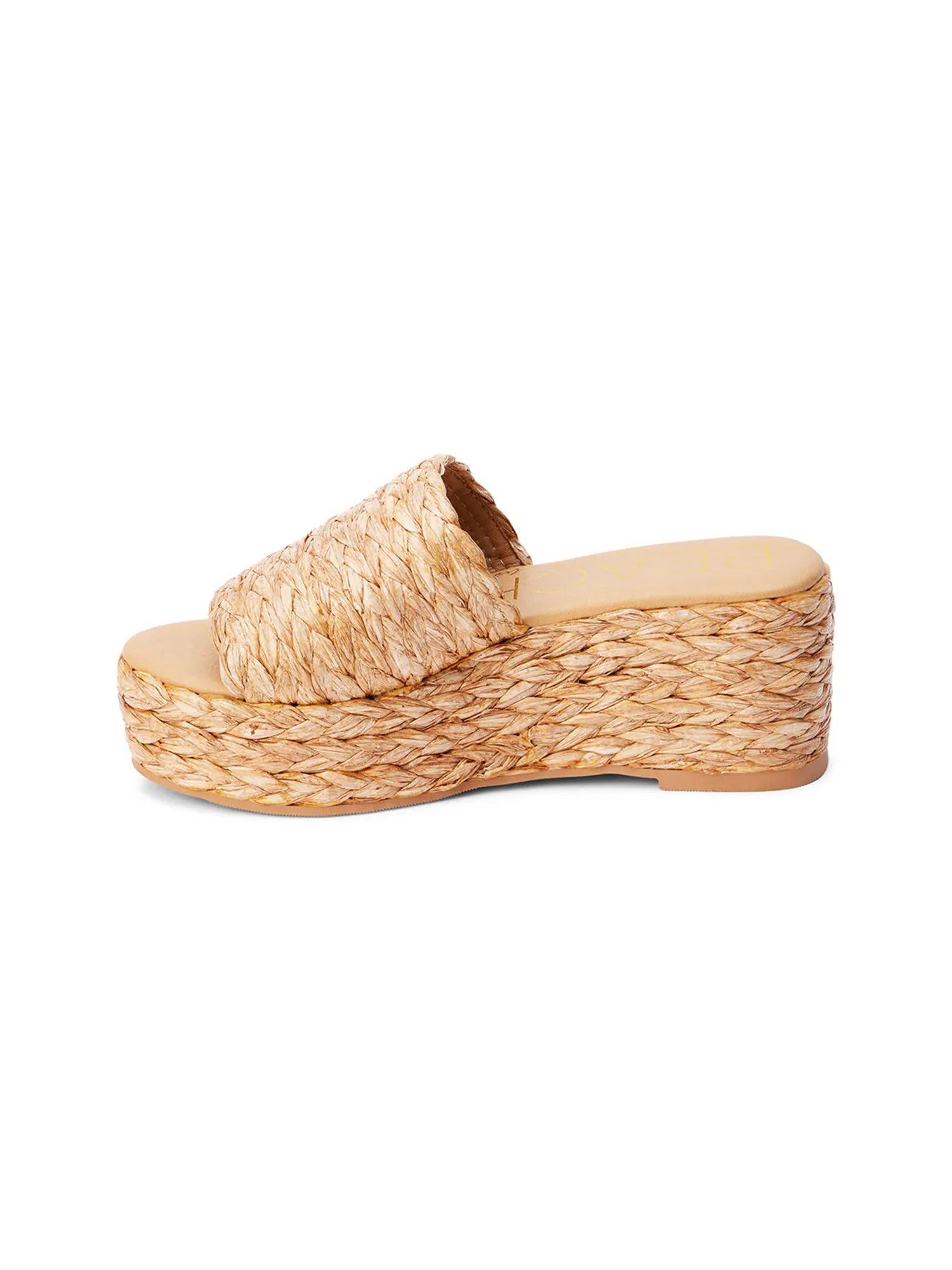 Peony Raffia Slide in Cognac shock ease