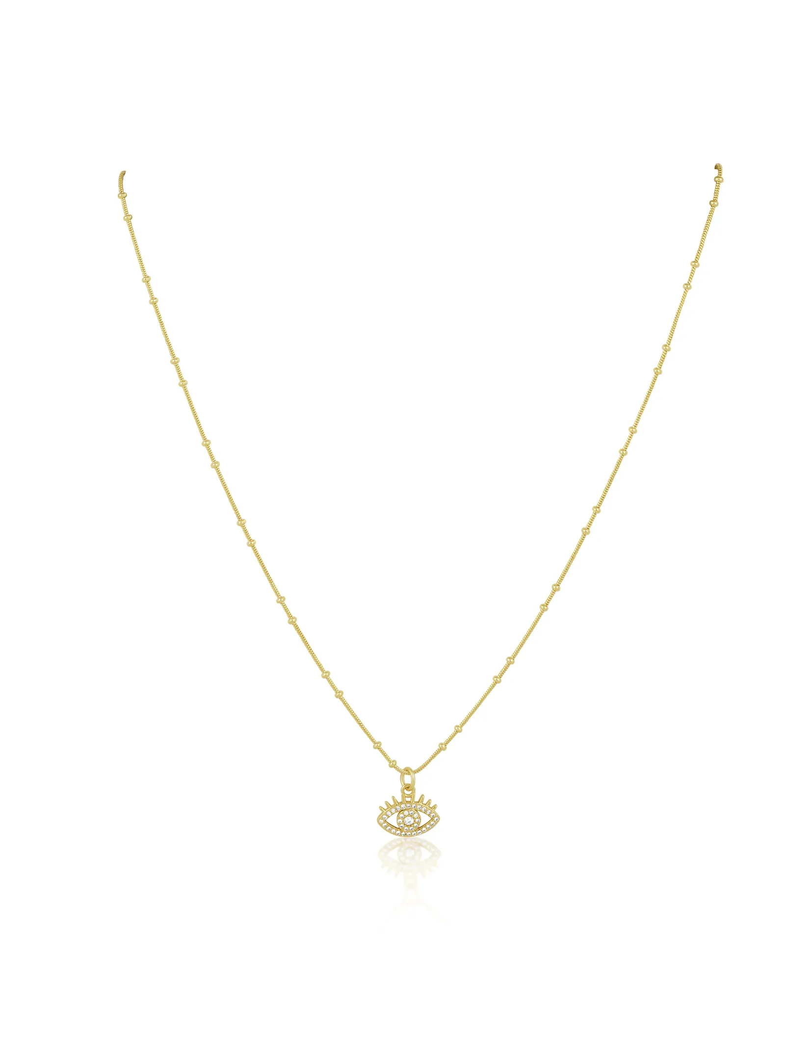 Pippa Evil Eye Necklace, Gold couple vibe
