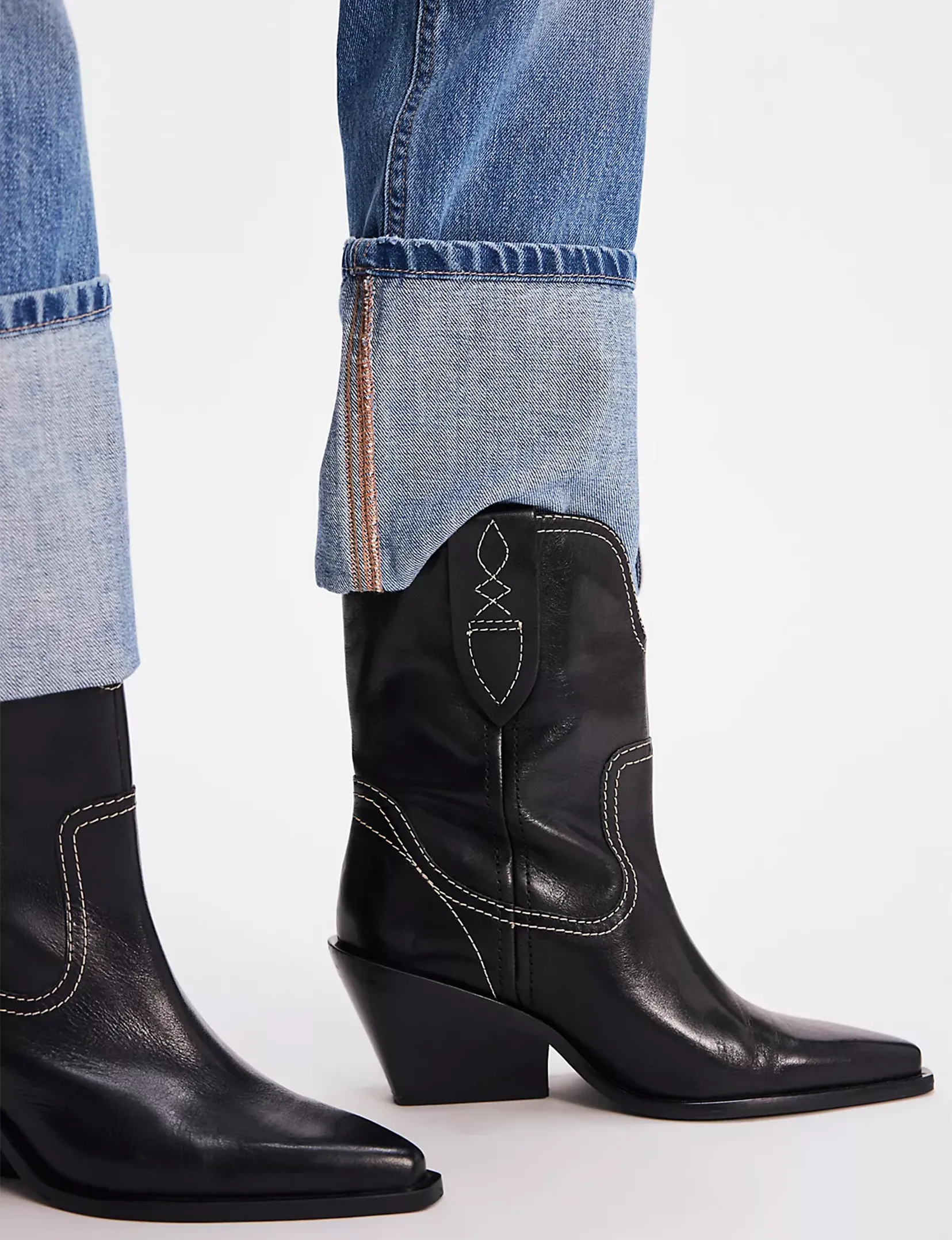 Pitchfork Point Western Boot, Victorian Black Leather sculpt toe