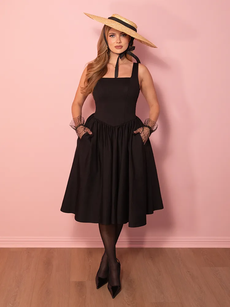 PRE-ORDER - Bombshell Swing Dress in Black - Vixen by Micheline Pitt lounge chill