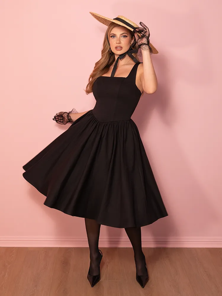 PRE-ORDER - Bombshell Swing Dress in Black - Vixen by Micheline Pitt lounge chill