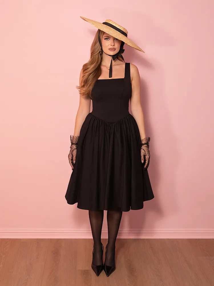 PRE-ORDER - Bombshell Swing Dress in Black - Vixen by Micheline Pitt lounge chill