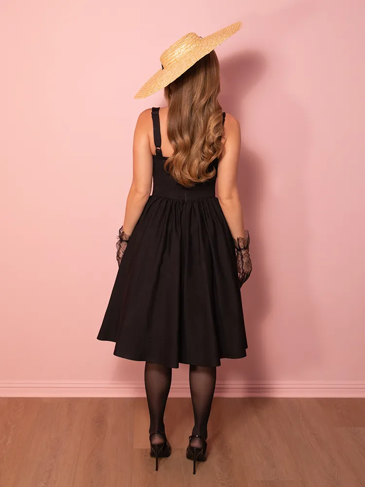 PRE-ORDER - Bombshell Swing Dress in Black - Vixen by Micheline Pitt lounge chill