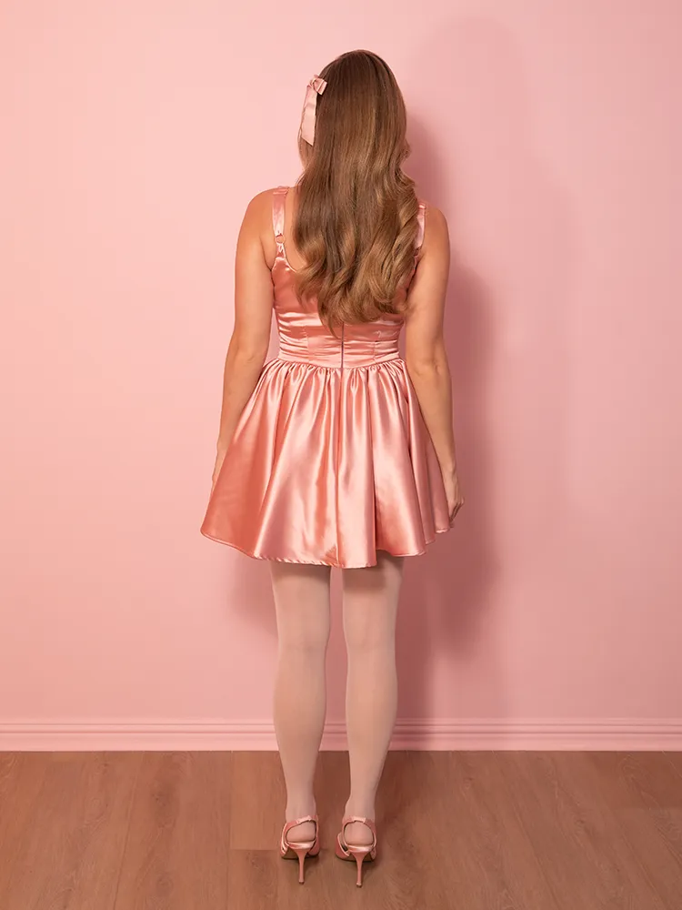PRE-ORDER - Satin Coquette Dress in Pink - MINI - Vixen by Micheline Pitt daily cool