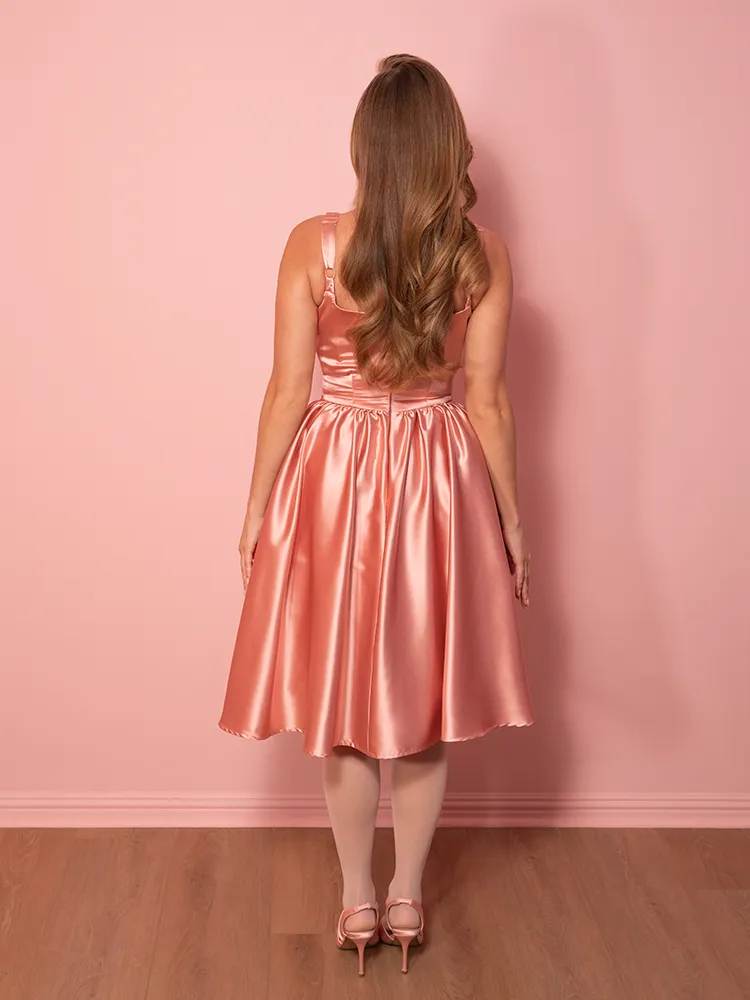 PRE-ORDER - Satin Coquette Dress in Pink - Vixen by Micheline Pitt home relax