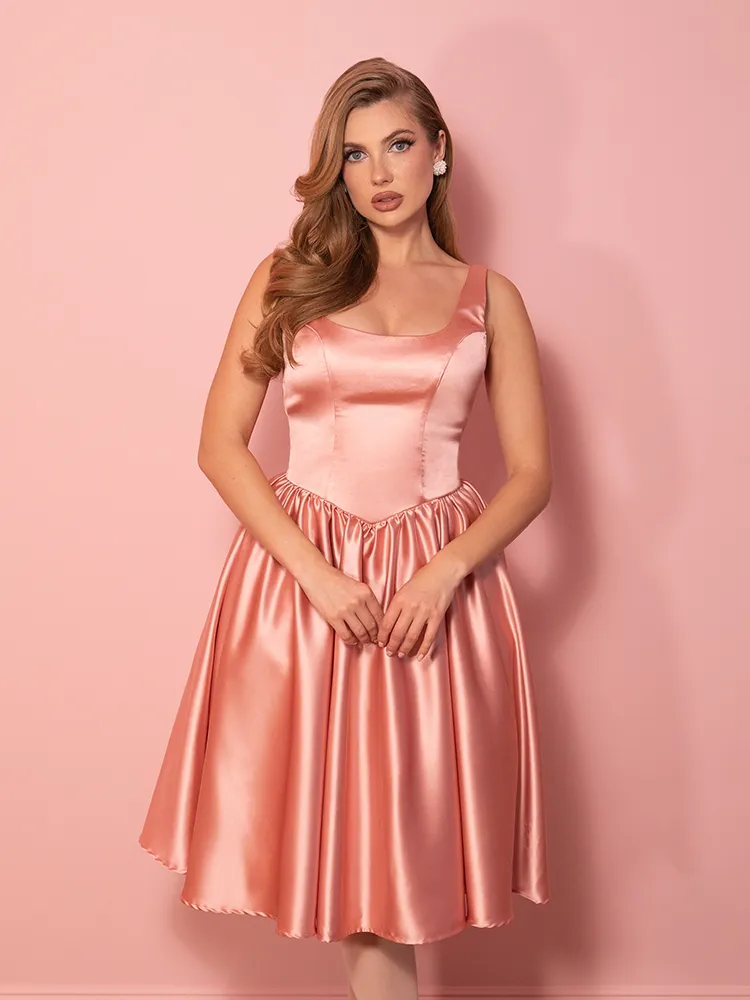 PRE-ORDER - Satin Coquette Dress in Pink - Vixen by Micheline Pitt home relax