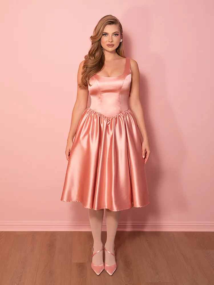 PRE-ORDER - Satin Coquette Dress in Pink - Vixen by Micheline Pitt home relax