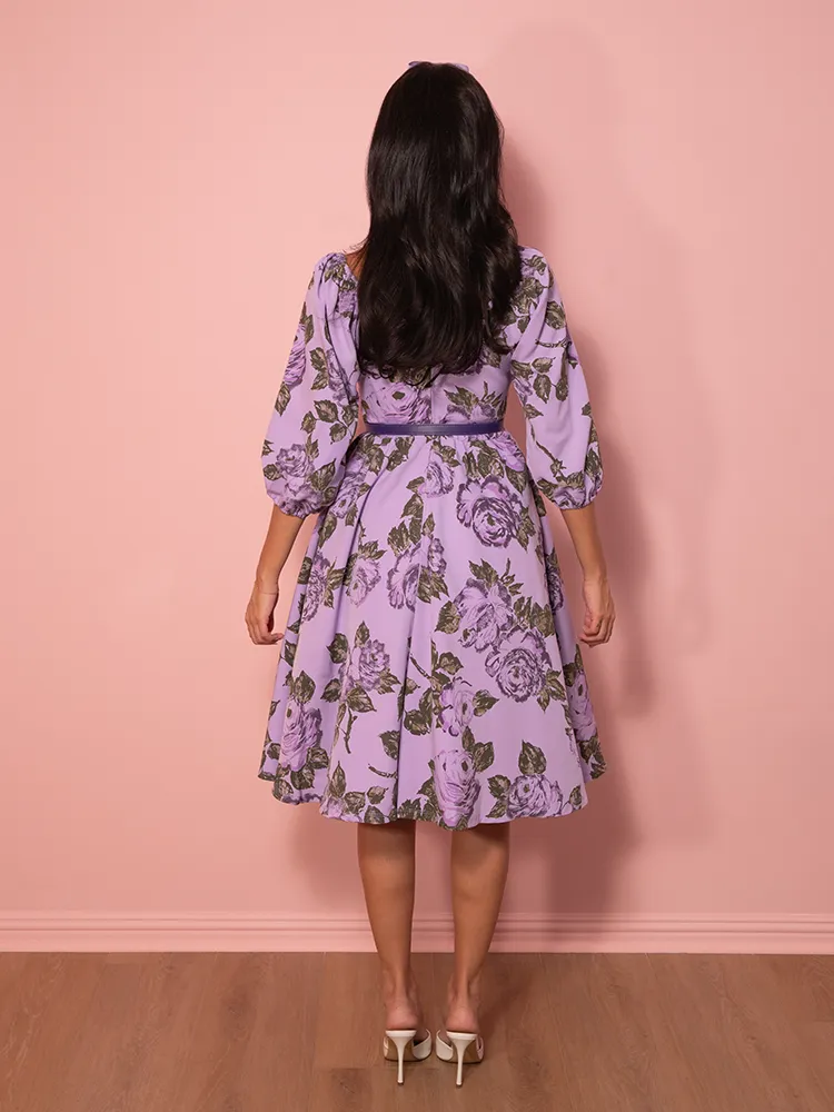 PRE-ORDER - Vacation Dress in Vintage Purple Roses - Vixen by Micheline Pitt flex vibe