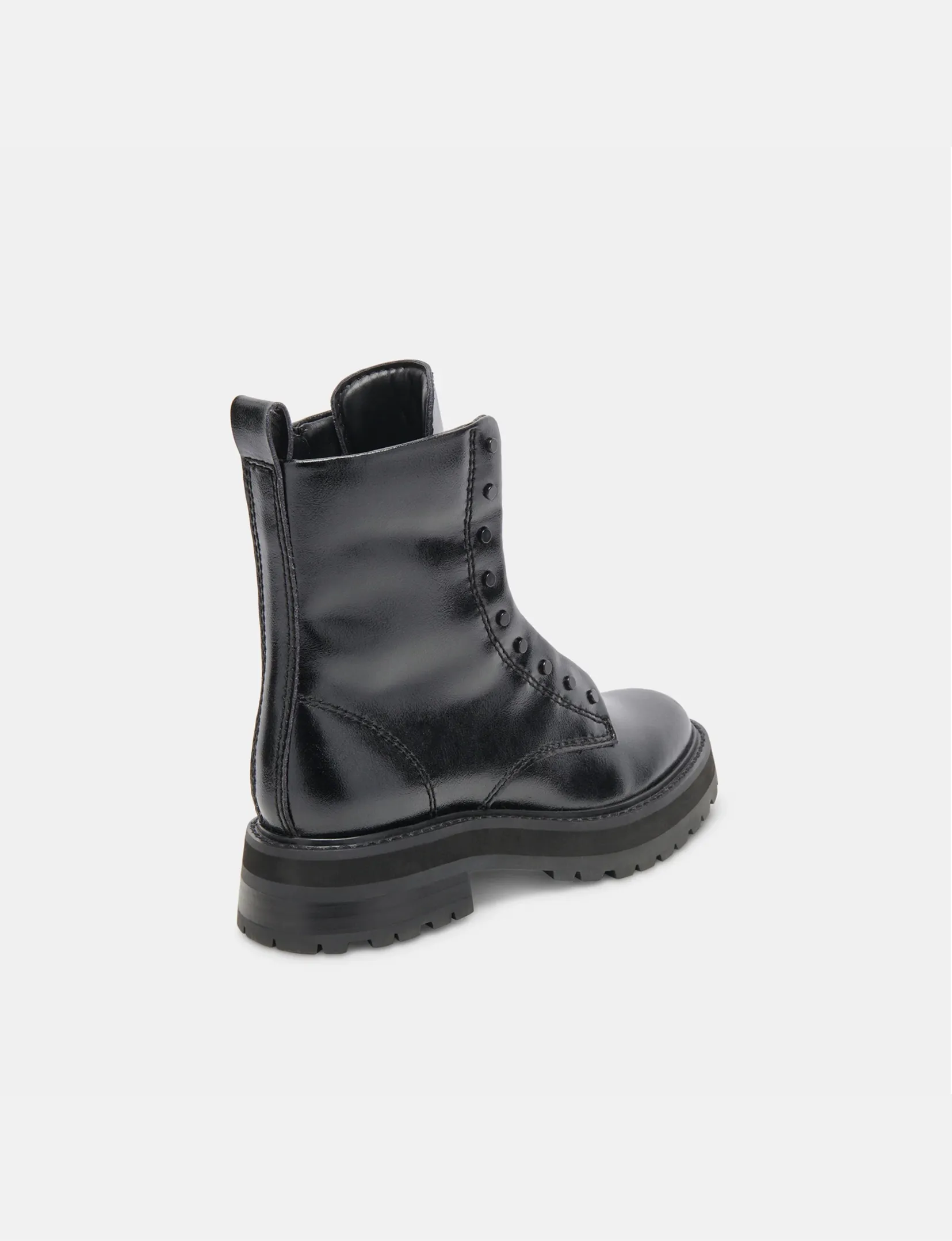 Ranier Patent Leather Boots, Midnight Crinkle faux suede