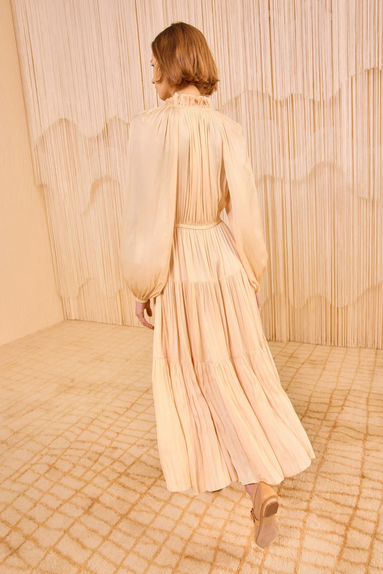 Riley Long Sleeve Midi Dress - Pearlescent tall frame