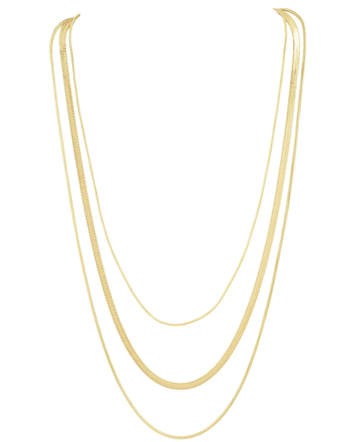 Rio Multi Chain Necklace, Gold Plated glow point
