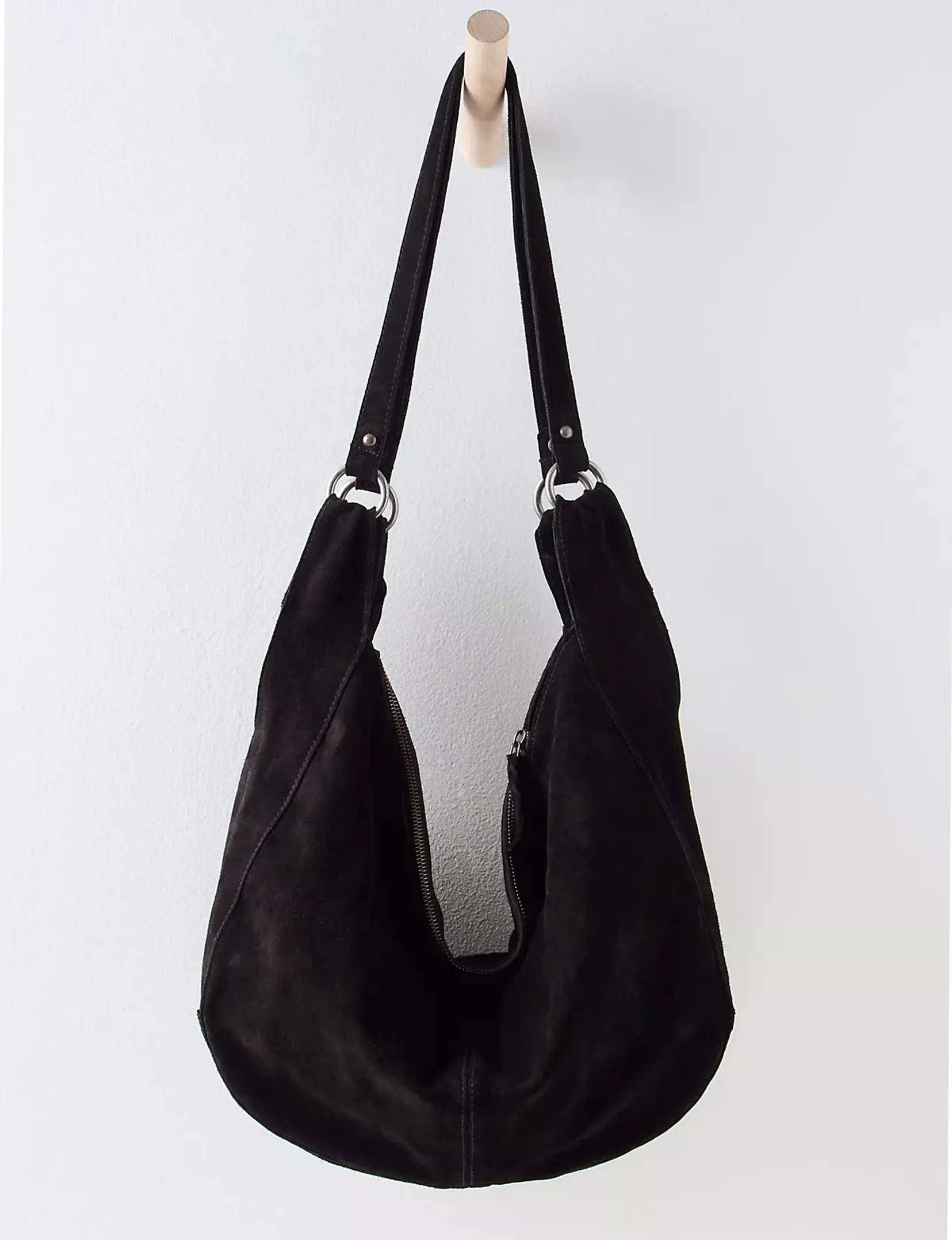 Roma Suede Tote, Black phone slot
