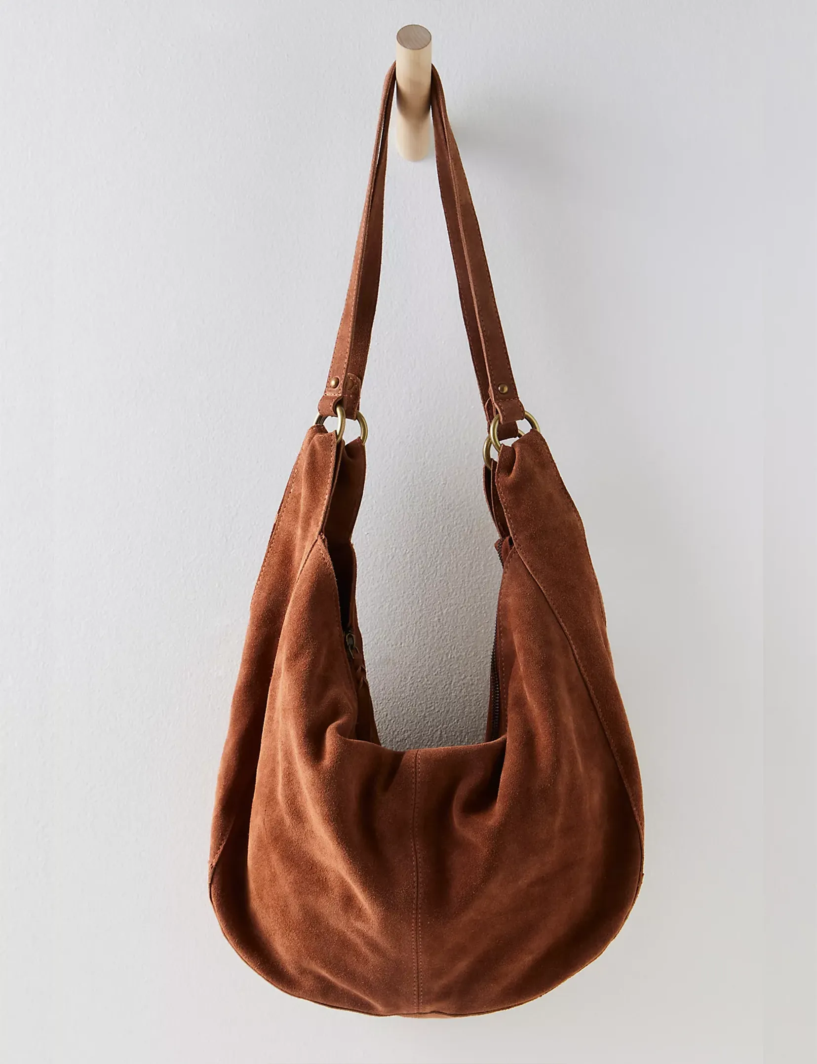 Roma Suede Tote, Rust neutral shade