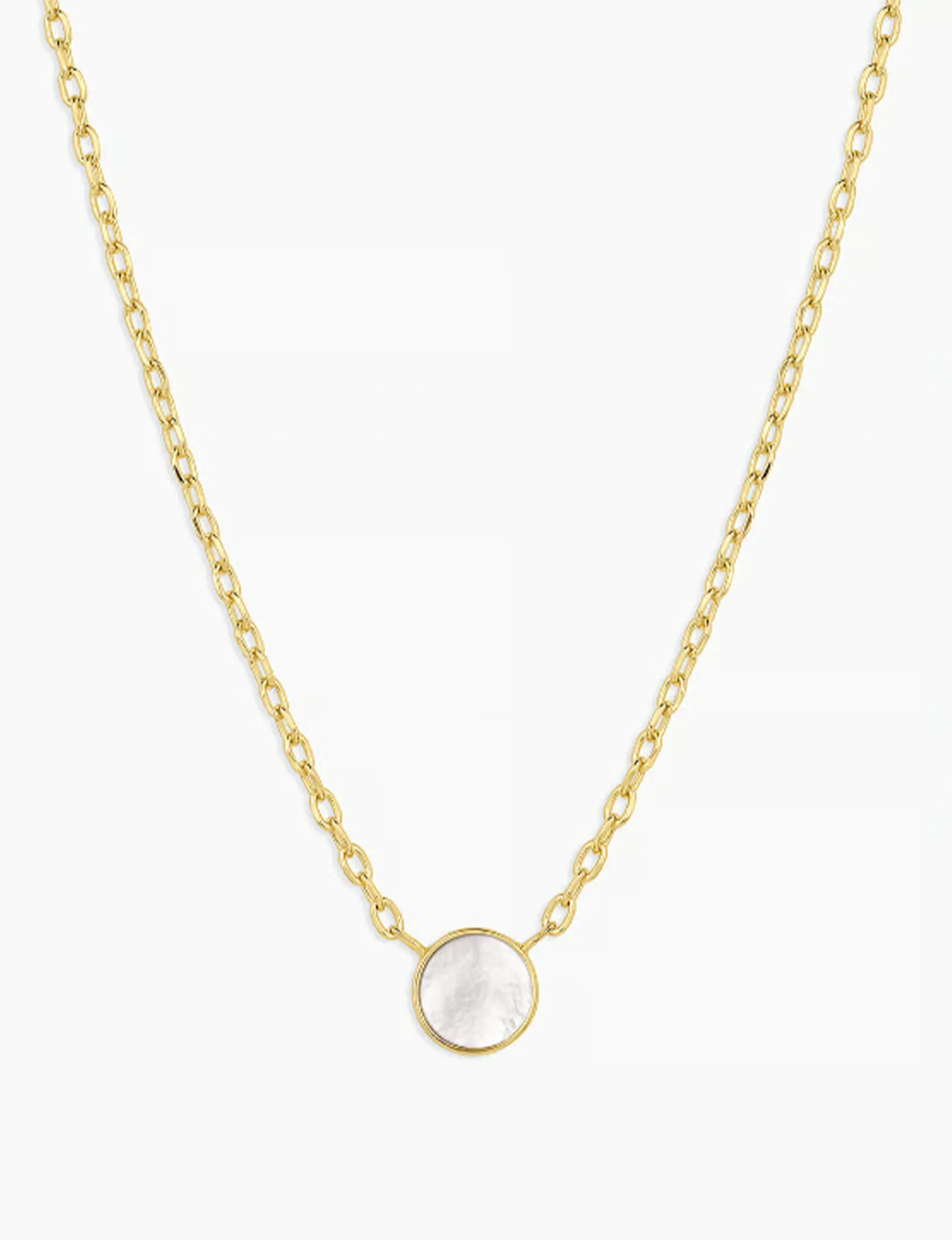Rose Marble Coin Necklace, Mother of Pearl romance hint