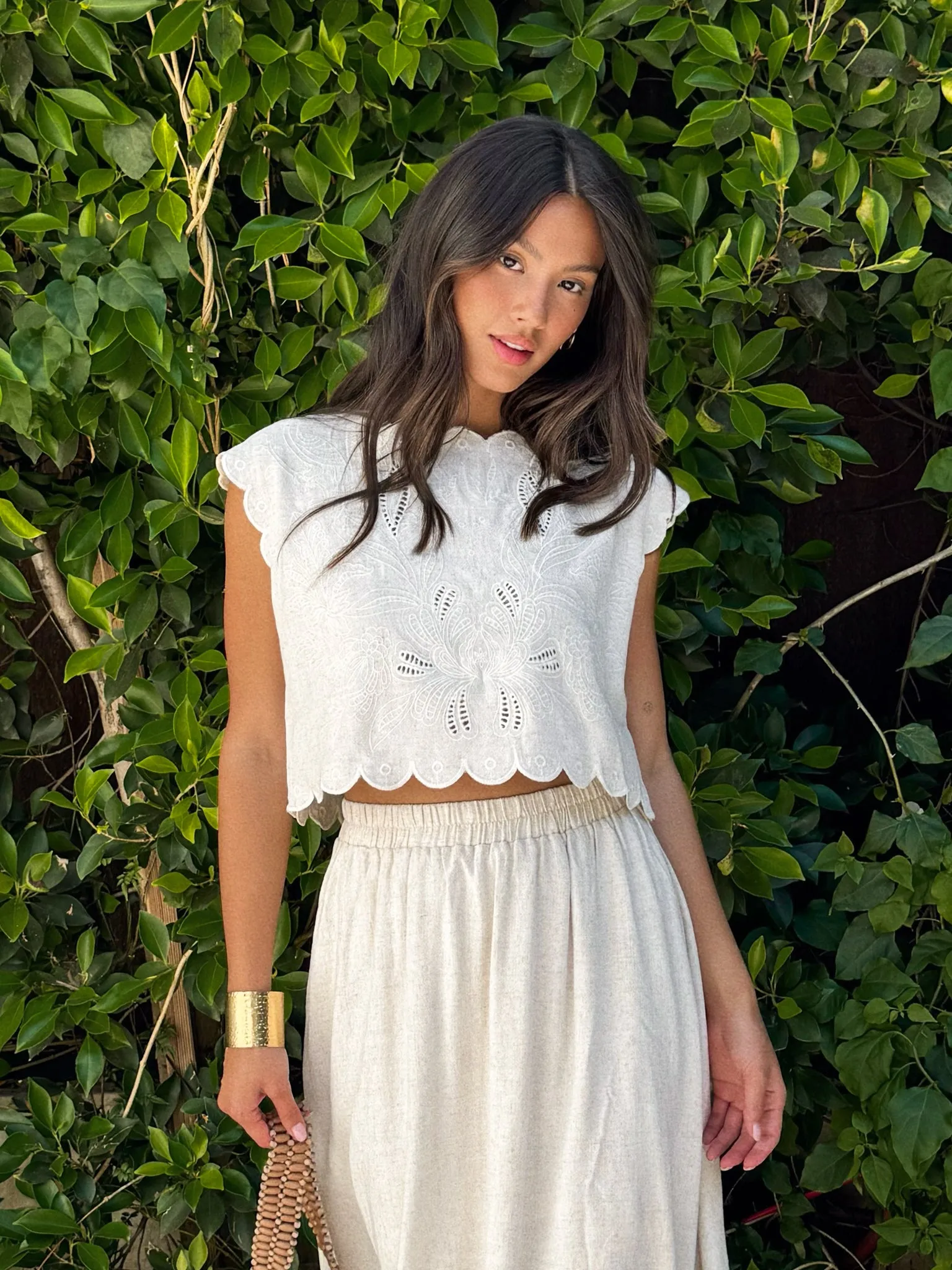 Rue Linen Crop Top linen vibe
