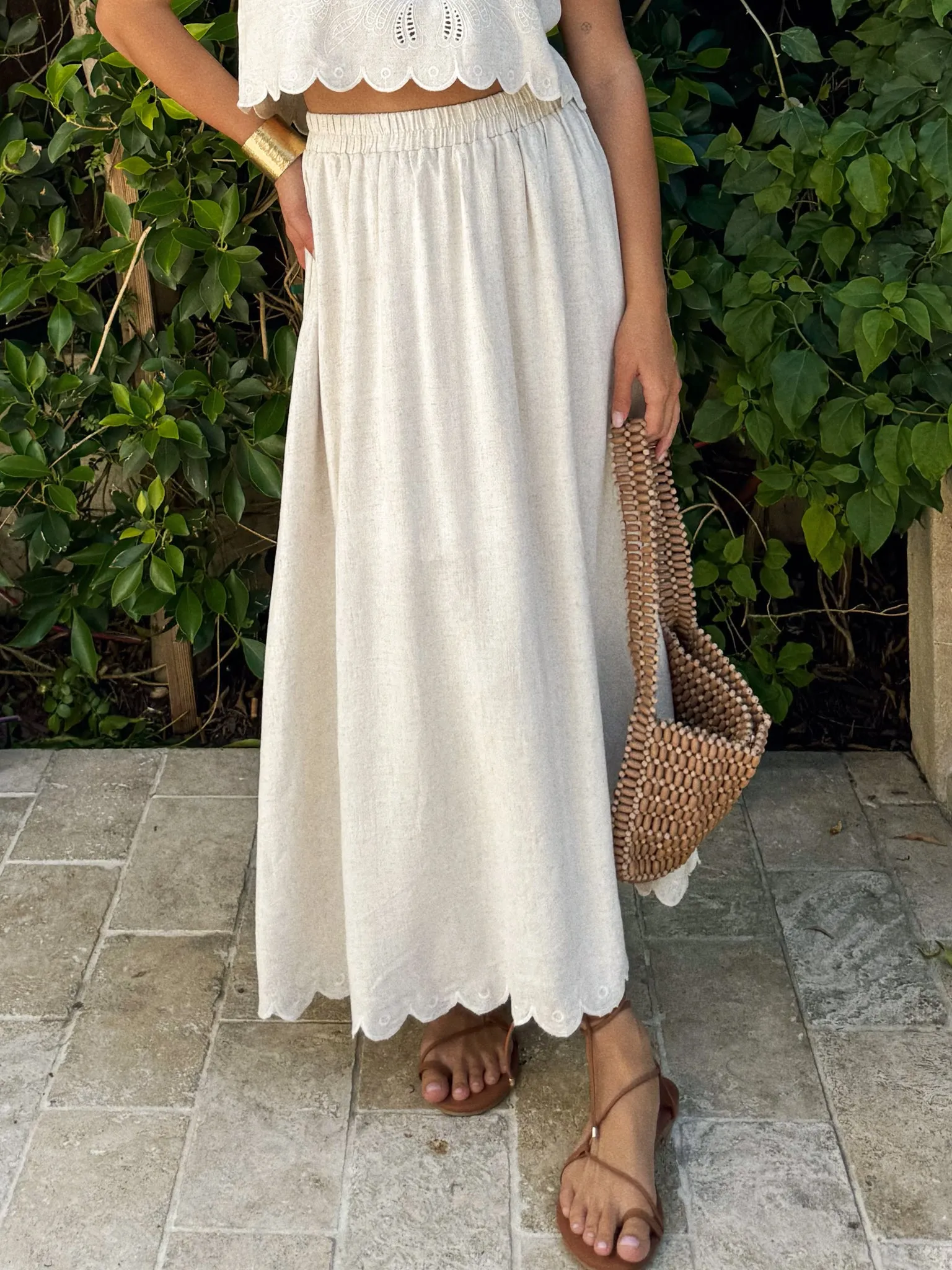 Rue Linen Maxi Skirt brunch go