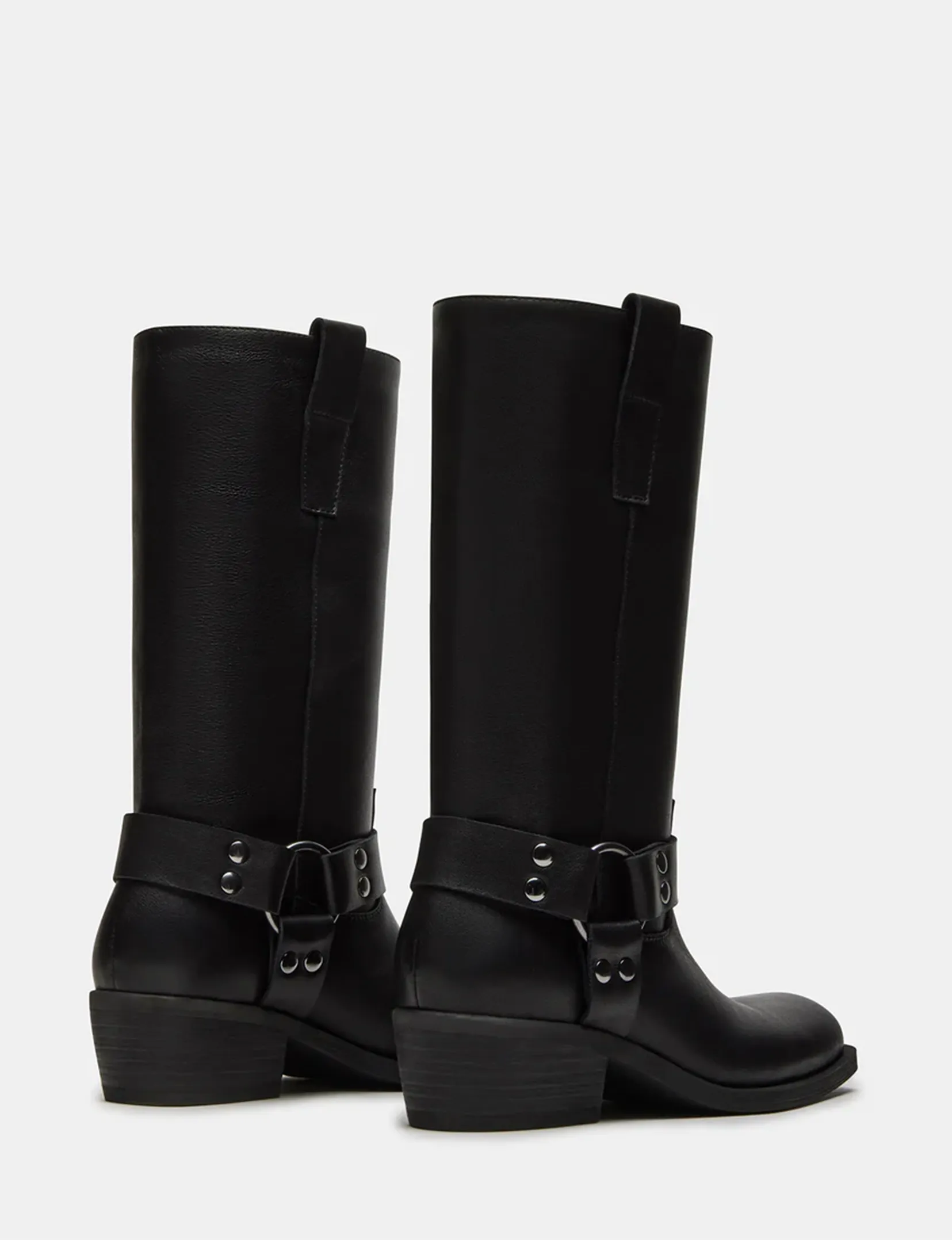 Ruskin Square Boot, Black Leather wool touch