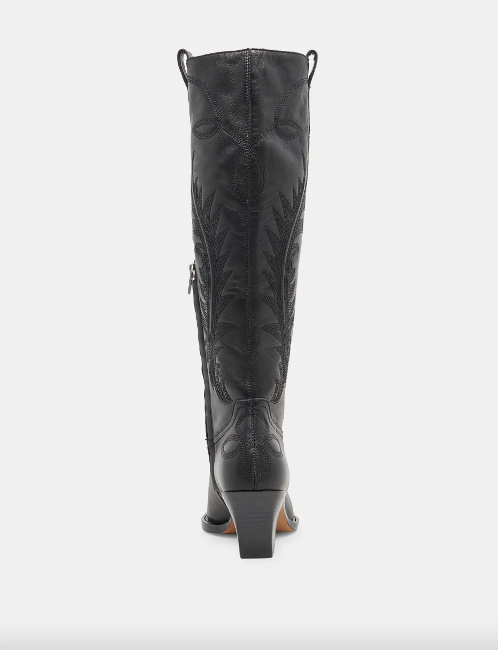 Ryatt Boot, Black Leather block heel