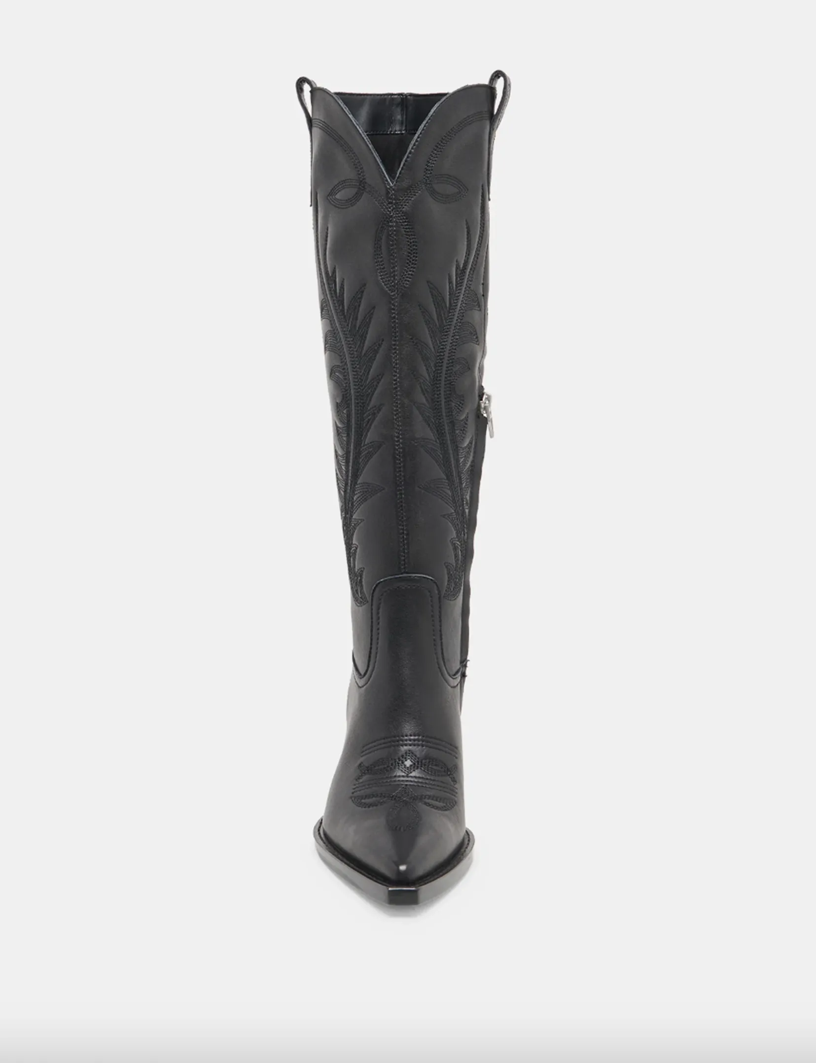 Ryatt Boot, Black Leather block heel