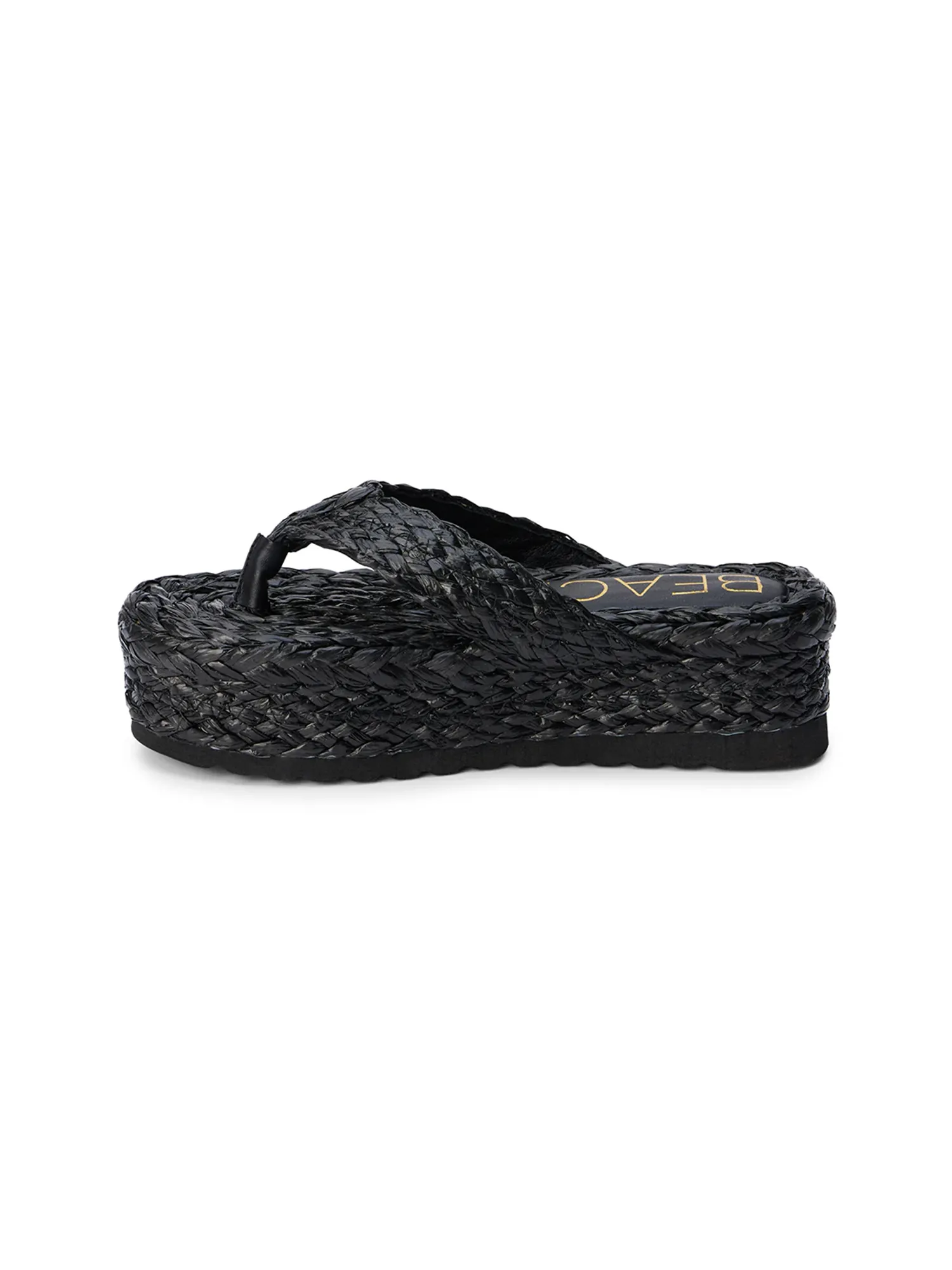 Sailor Raffia Sandal in Black party mood