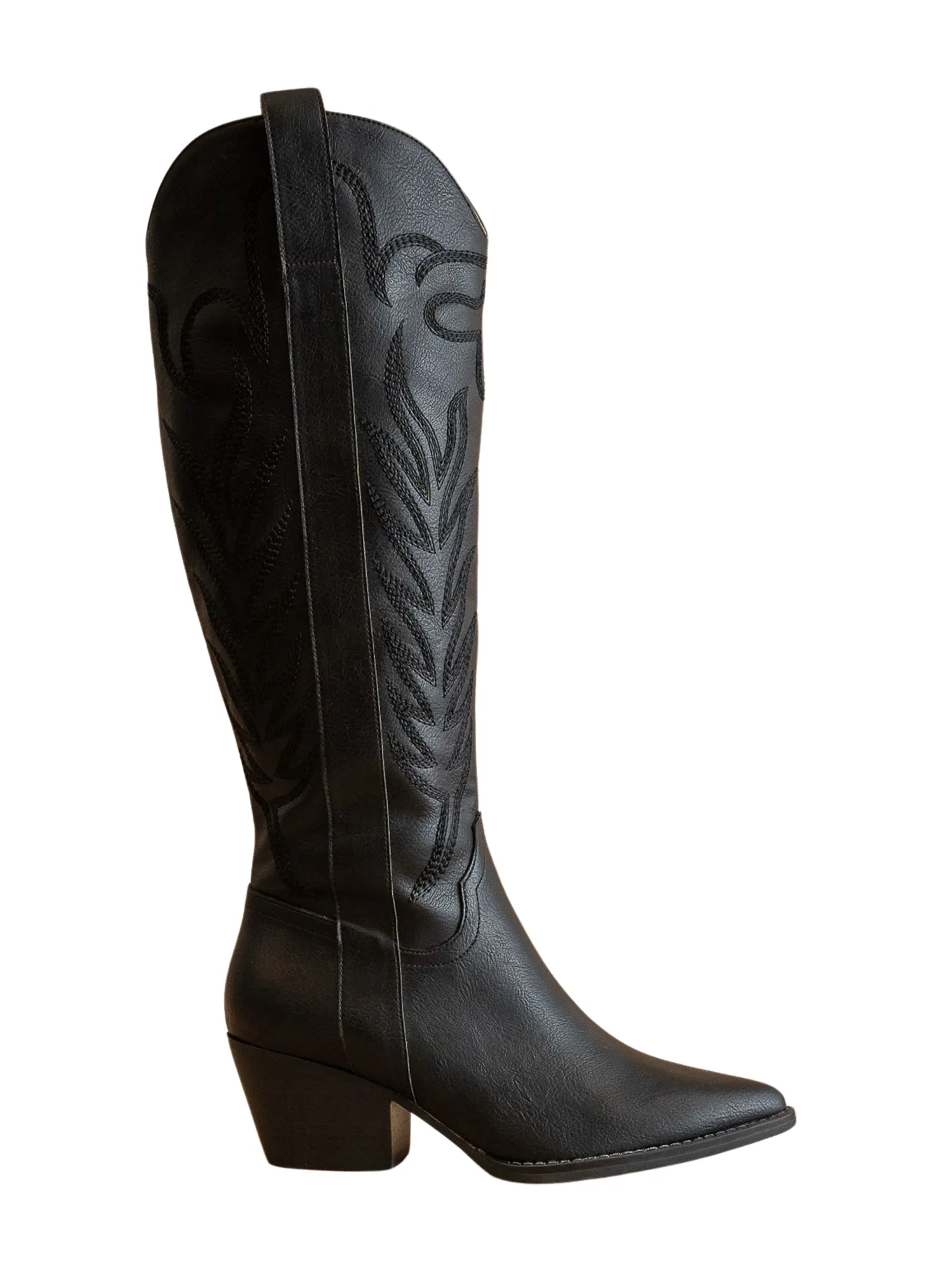 Samara Cowgirl Boot in Black shine calm