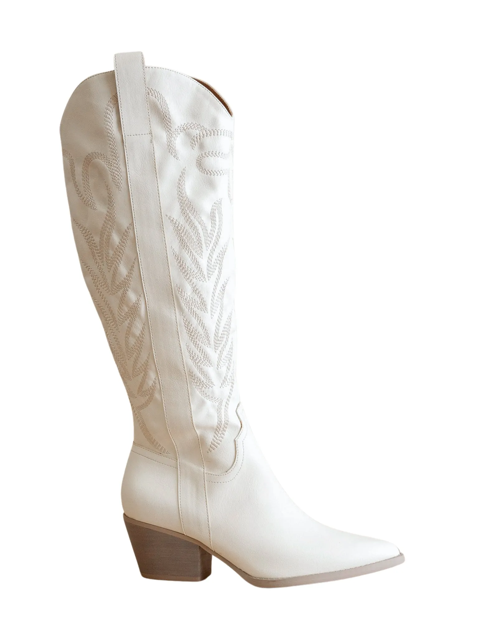 Samara Cowgirl Boot in White classic tone