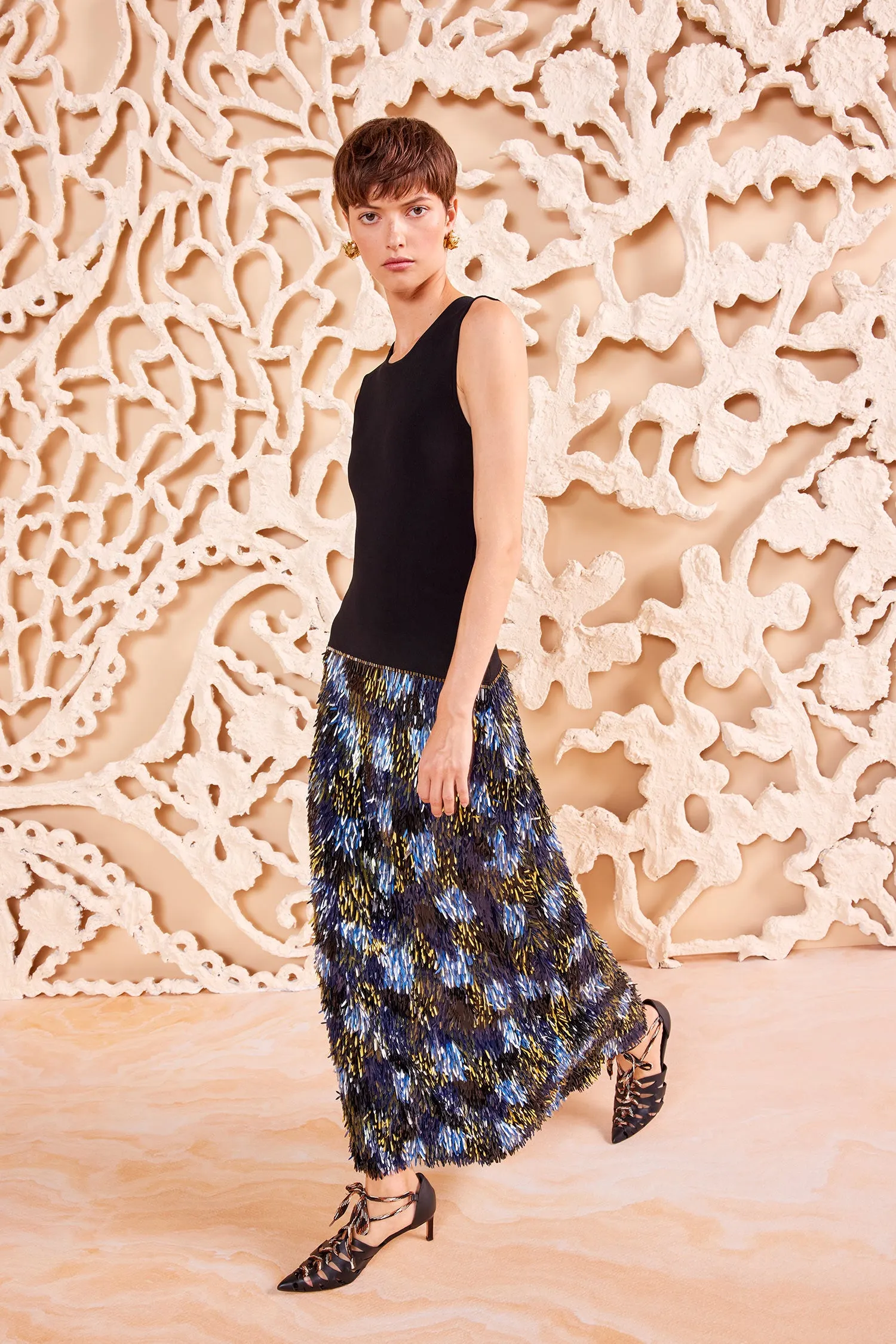 Simone Dress - Peacock skin tone