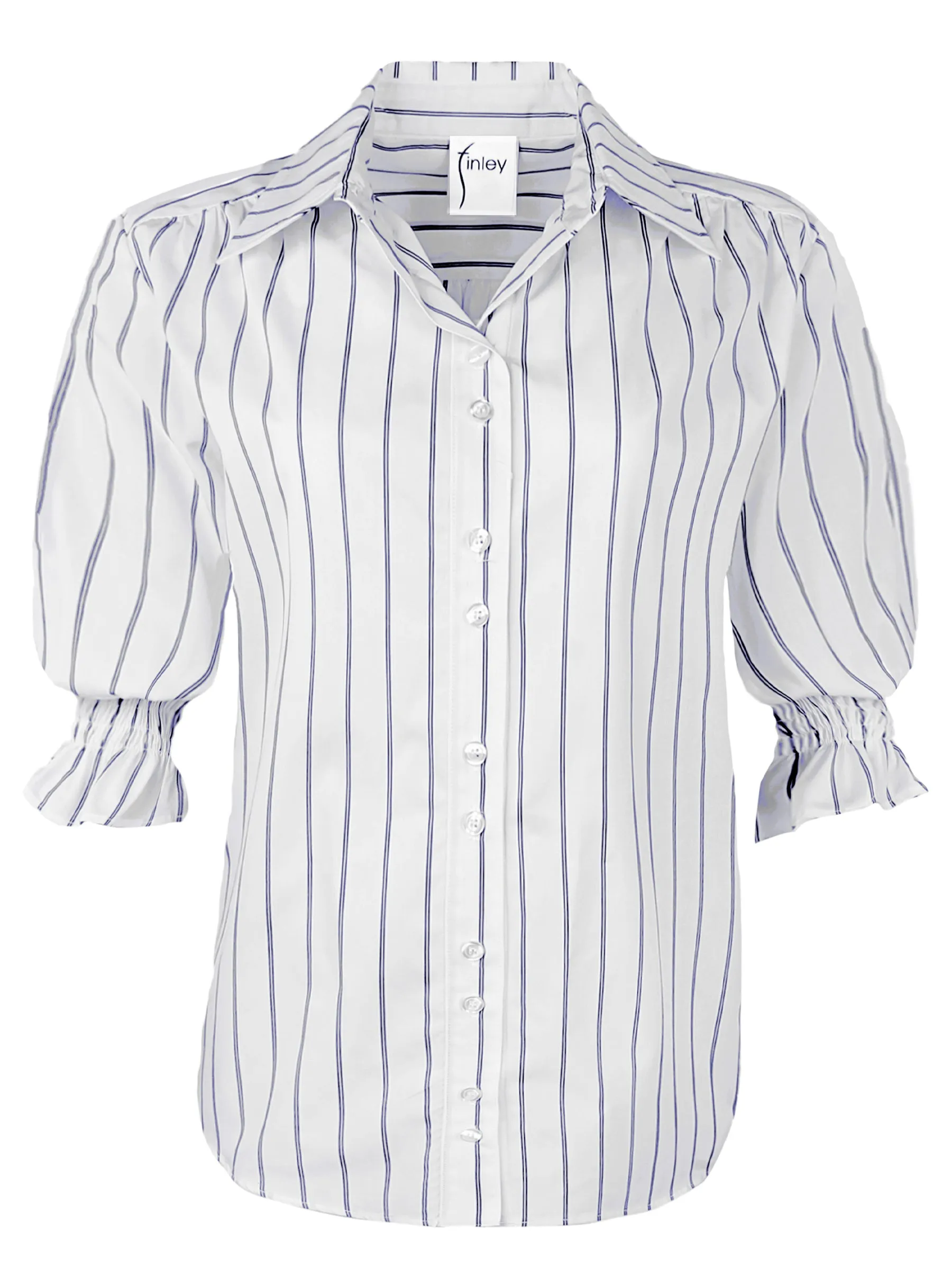 Sirena Shirt Double Pinstripe Blue/White fog ready
