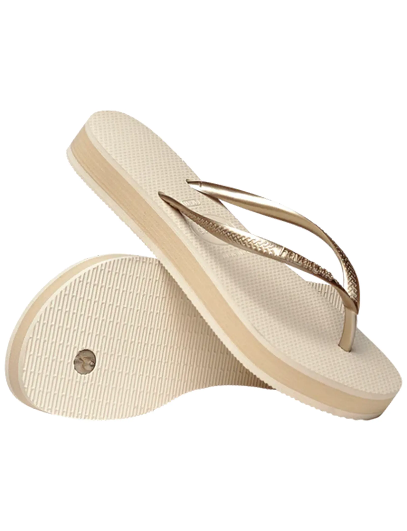 Slim Flatform Sandal, Beige safe walk