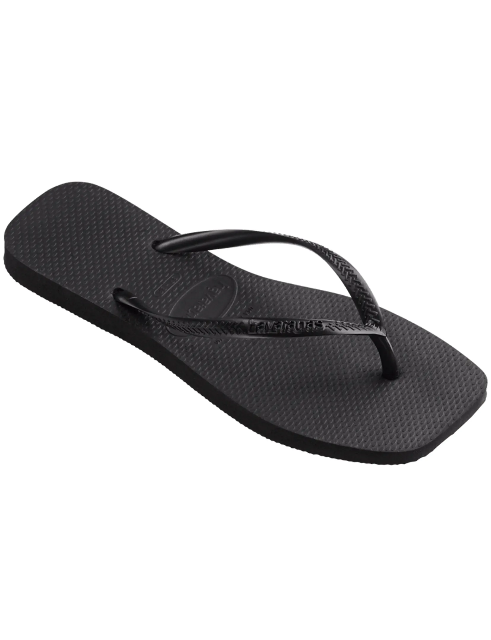 Slim Square Sandal, Black step bright