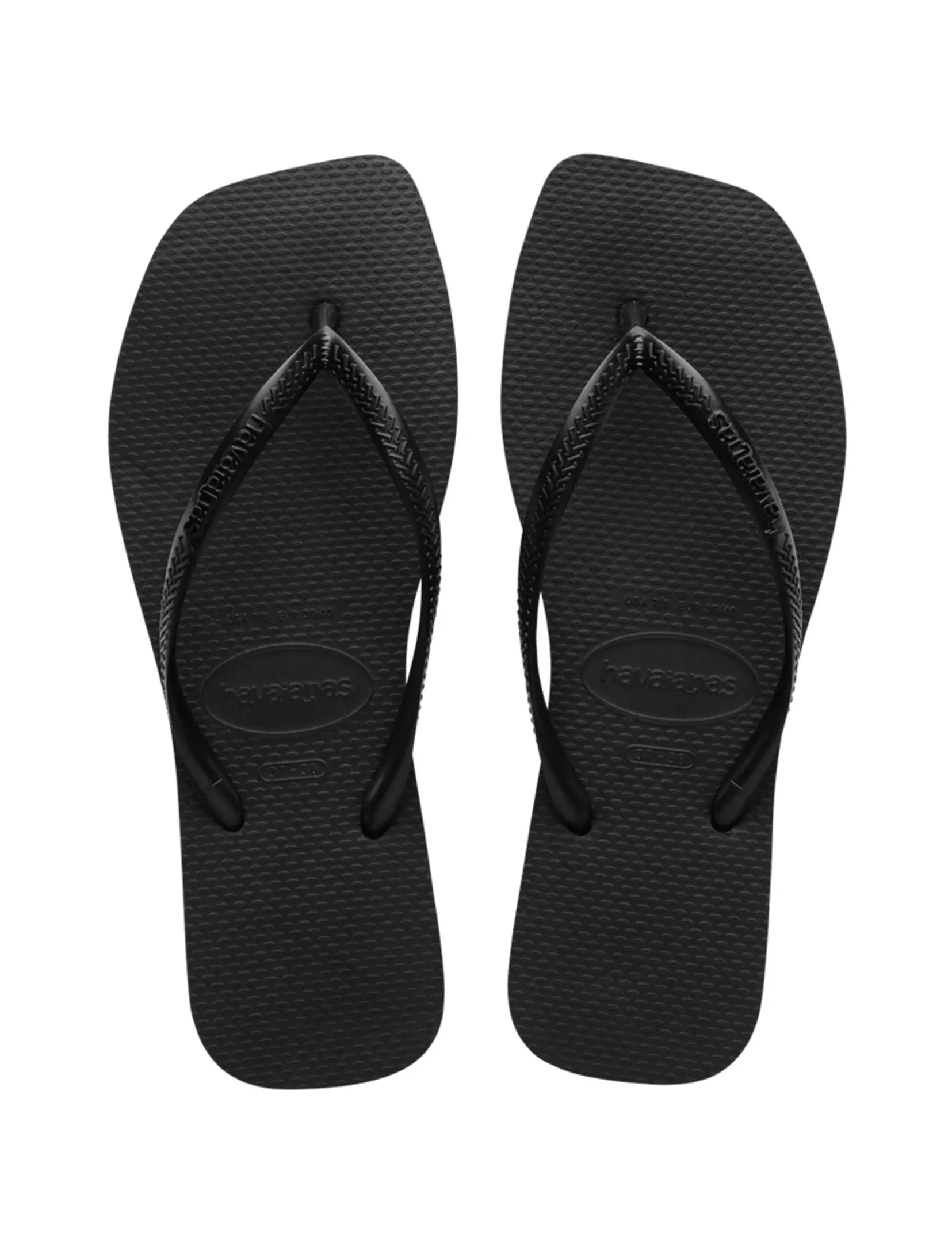 Slim Square Sandal, Black step bright