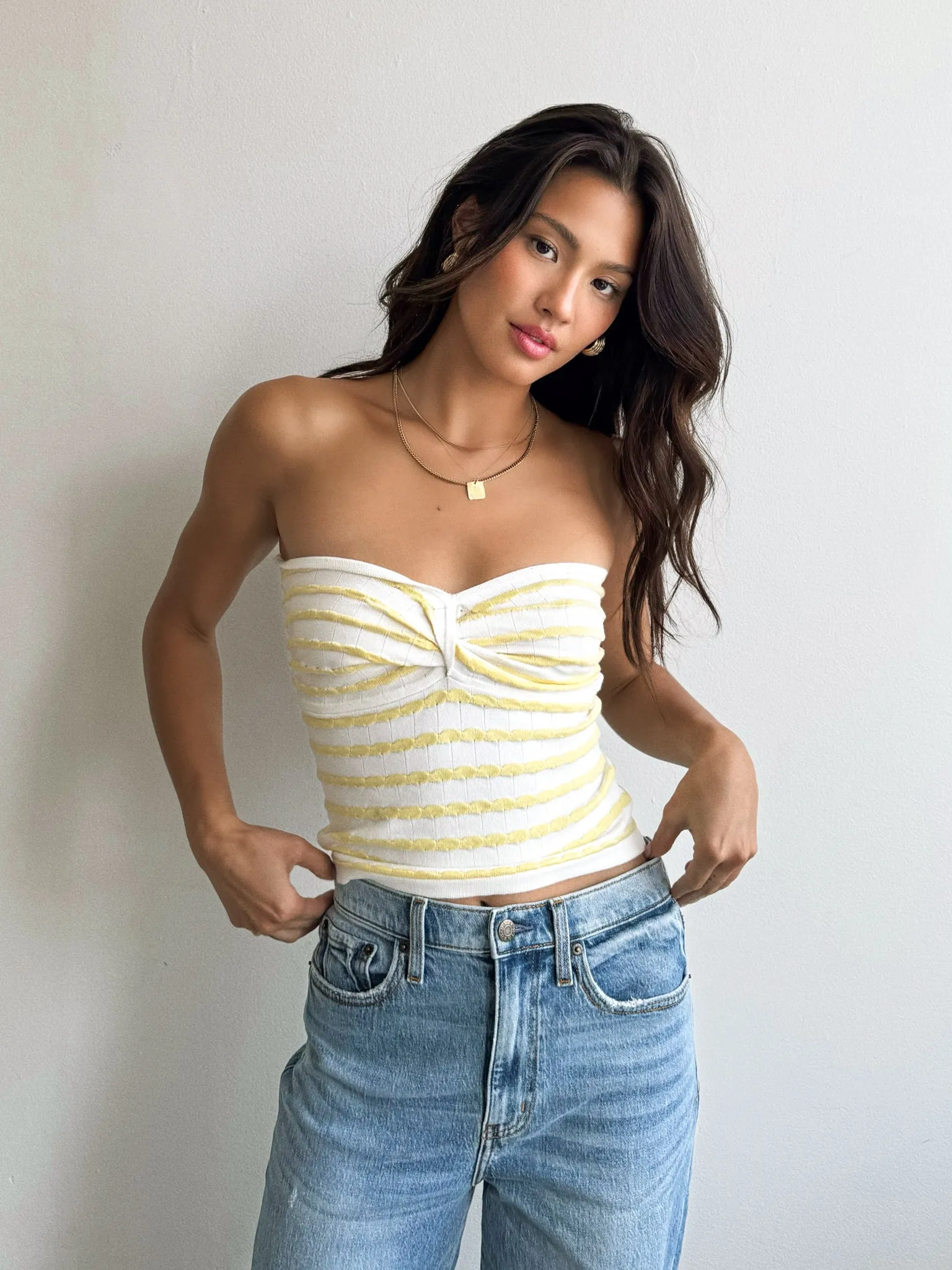 Spritz Knit Tube Top clean tuck