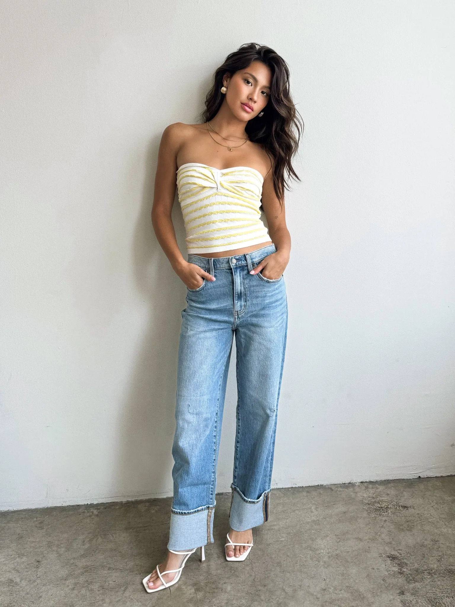 Spritz Knit Tube Top clean tuck