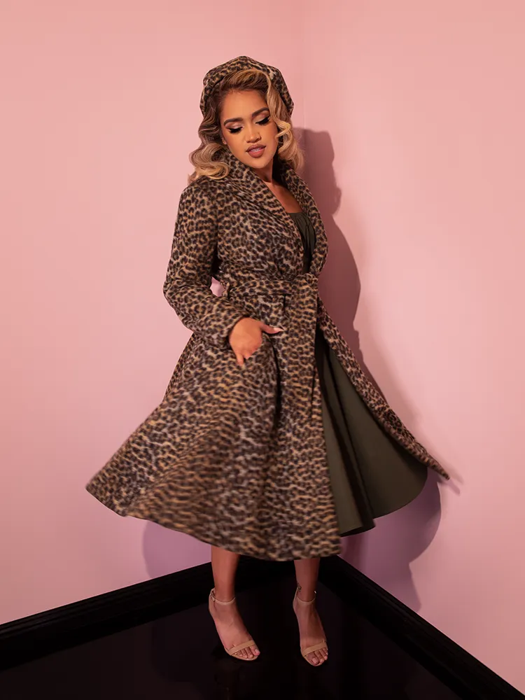 Starlet Swing Coat in Leopard Print - Vixen by Micheline Pitt mild glow