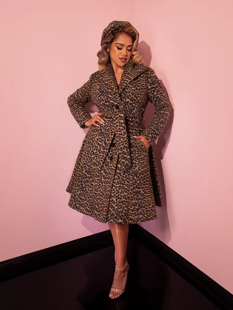 Starlet Swing Coat in Leopard Print - Vixen by Micheline Pitt mild glow