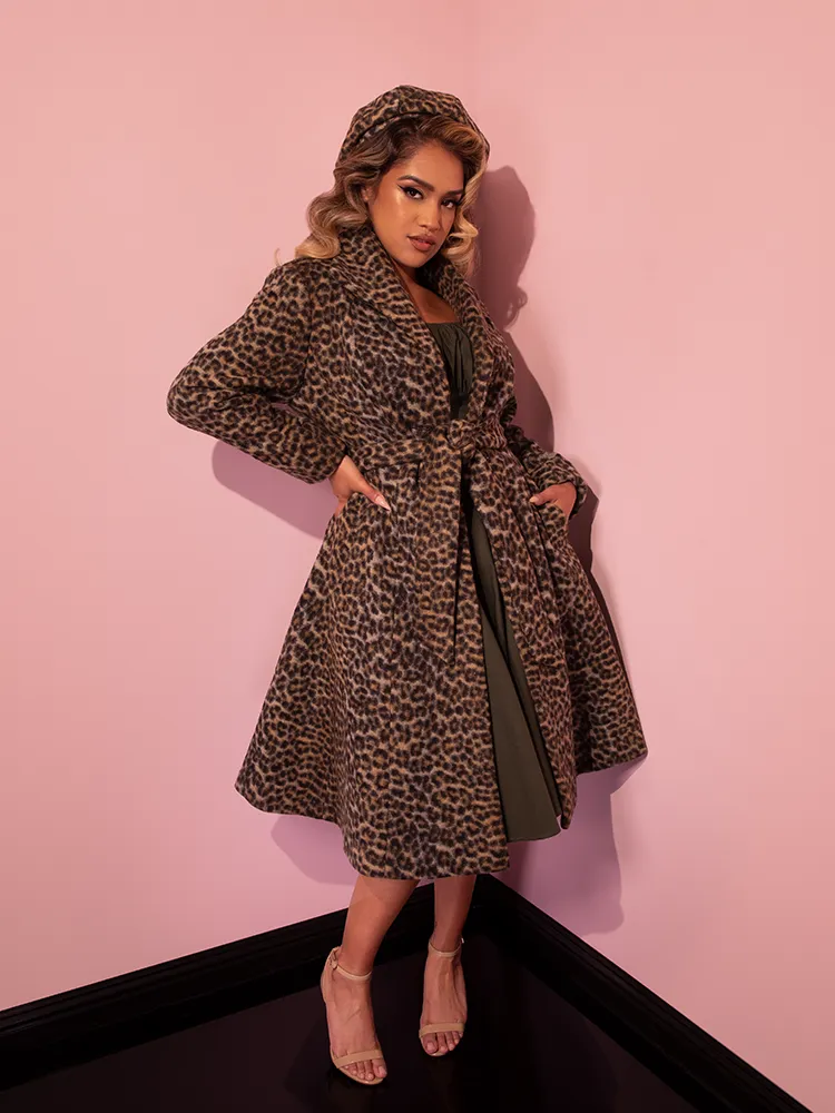 Starlet Swing Coat in Leopard Print - Vixen by Micheline Pitt mild glow