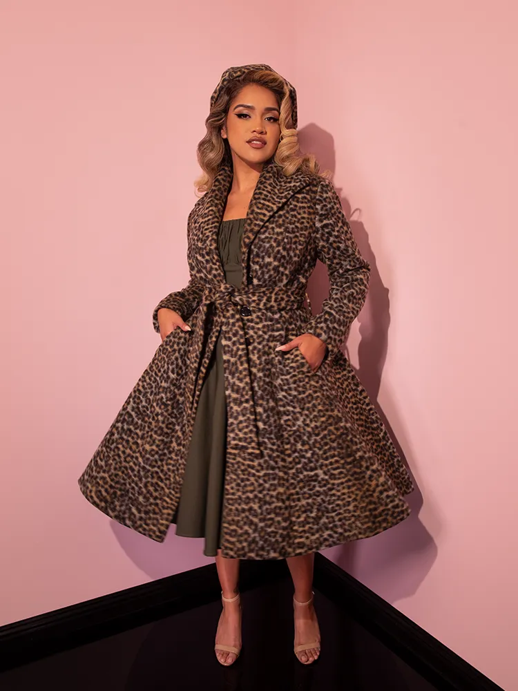 Starlet Swing Coat in Leopard Print - Vixen by Micheline Pitt mild glow