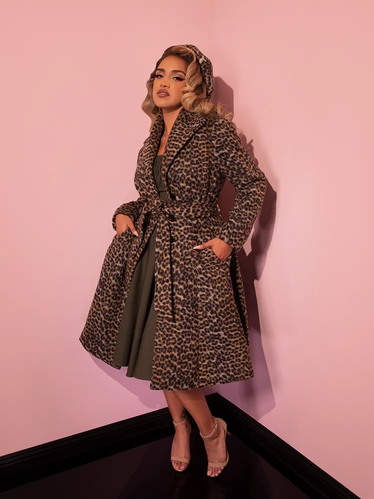 Starlet Swing Coat in Leopard Print - Vixen by Micheline Pitt mild glow