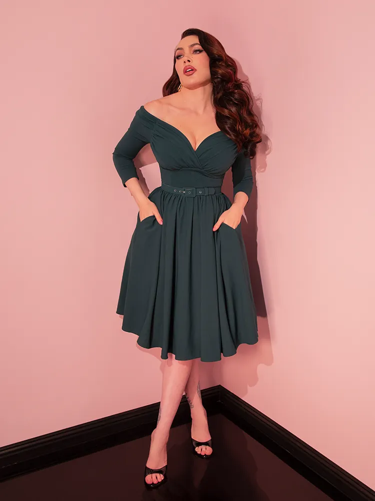 Starlet Swing Dress in Hunter Green - Vixen by Micheline Pitt body calm