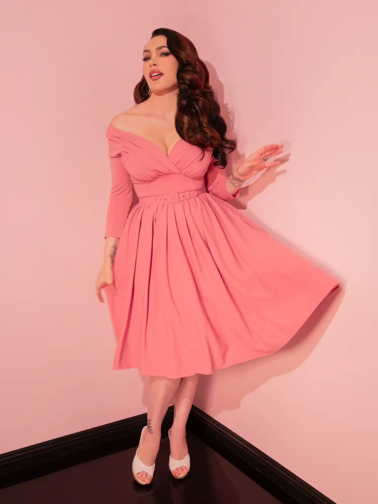 Starlet Swing Dress in Rose Pink - Vixen by Micheline Pitt yoga core