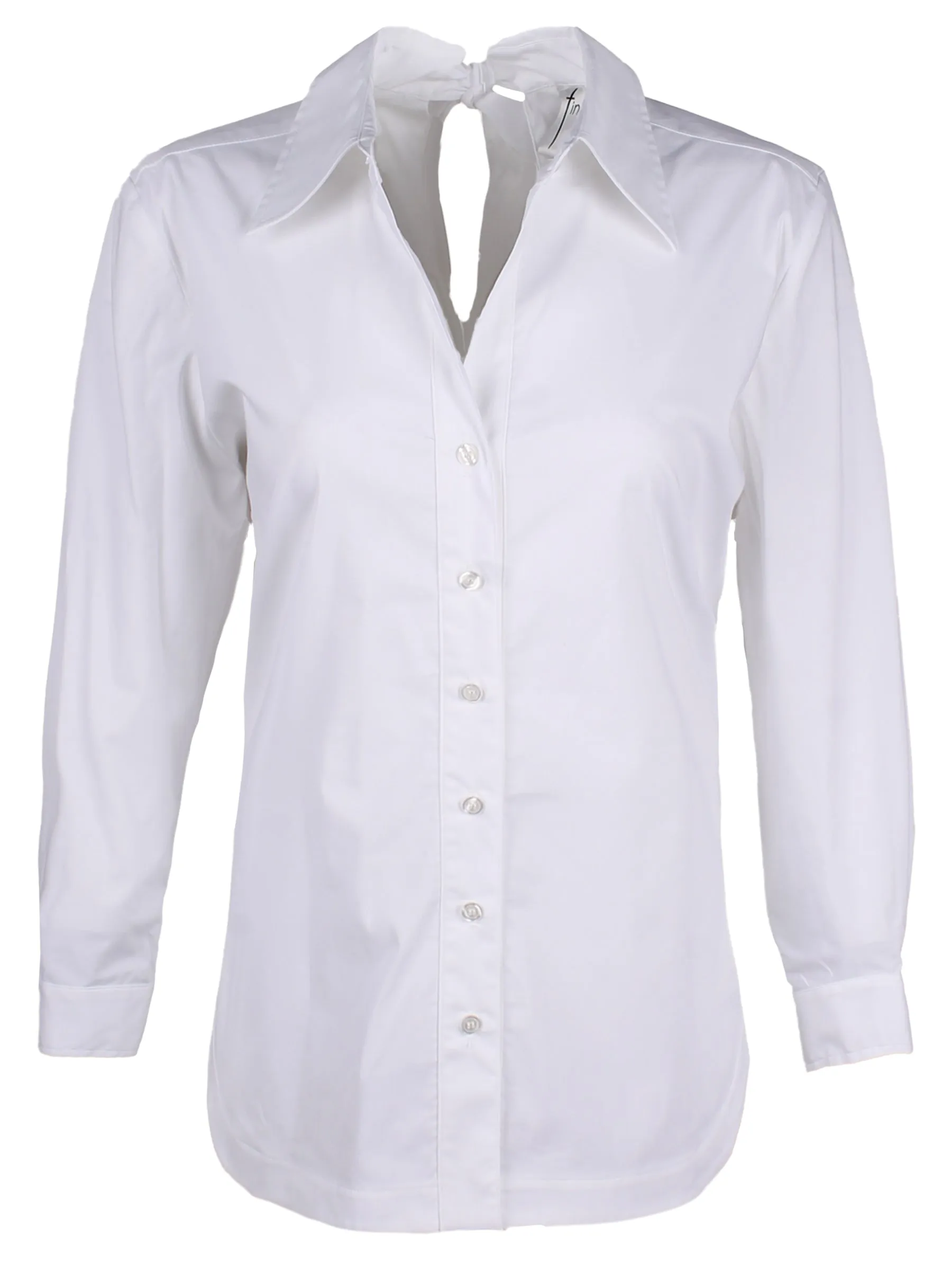 Sylvie Black Poplin Tie Back Shirt with Silk Organza Bow home feel